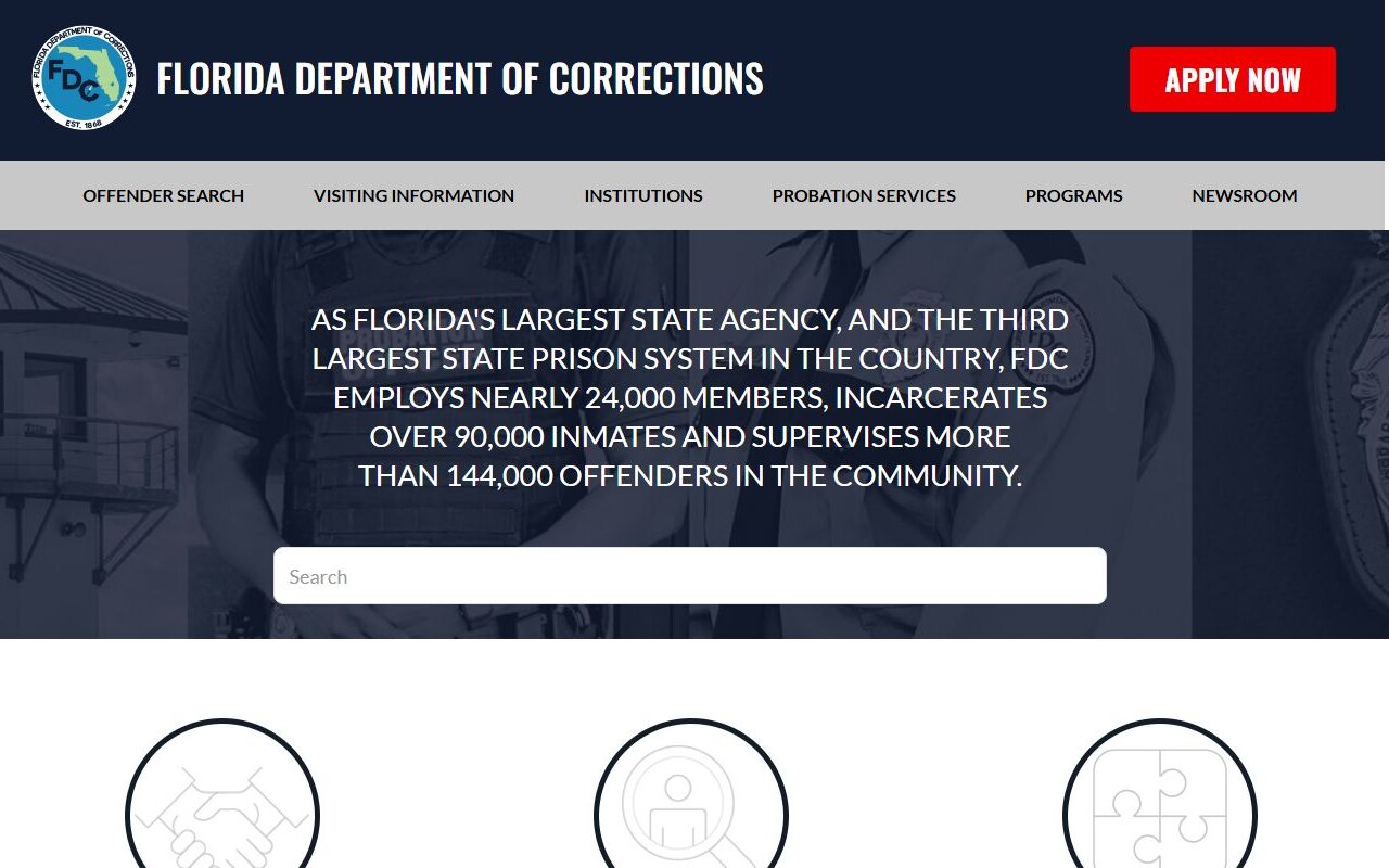 Florida Department of Corrections home page for Broward County released inmate records